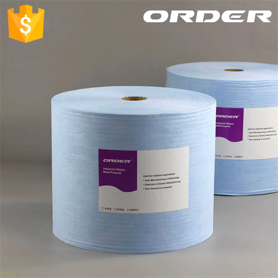 Roll of blue Cleaning Cloths cellulose pp is perforated roll  All-Purpose Wipes