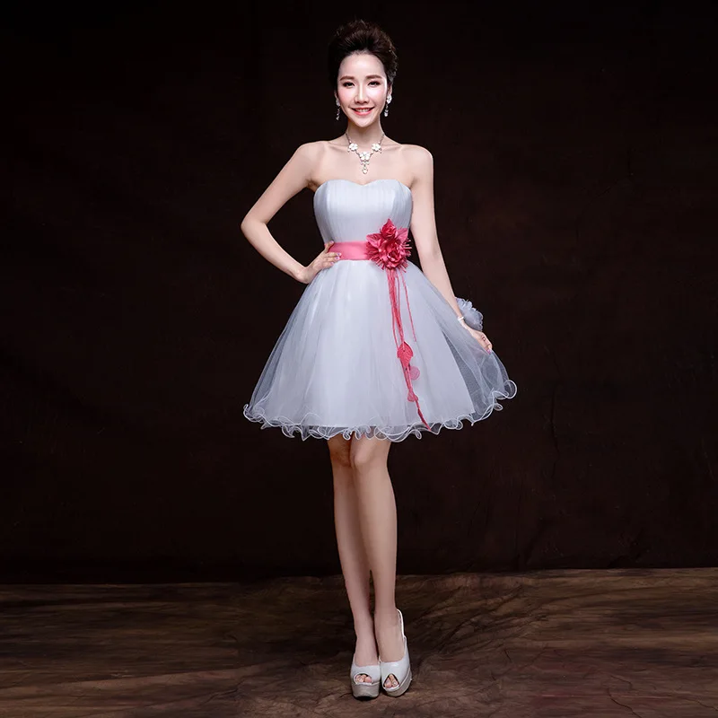 ZH1119L модное Тюлевое платье на бретельках для выпускного вечера серое короткое Пышное Платье для подружек невесты