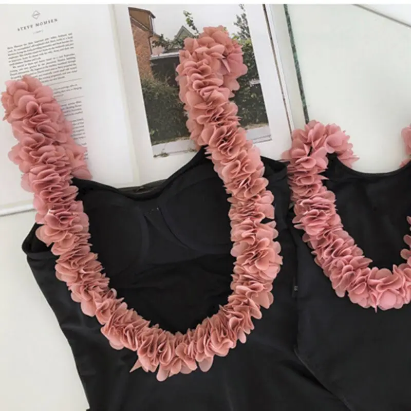 2019 New item one piece black swimsuit highwaist backless swimwear for mum and me