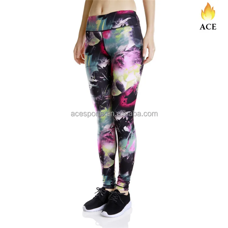 in stock leggings 2018 wholesale custom sublimated printed tight fitness sports yoga leggings for women