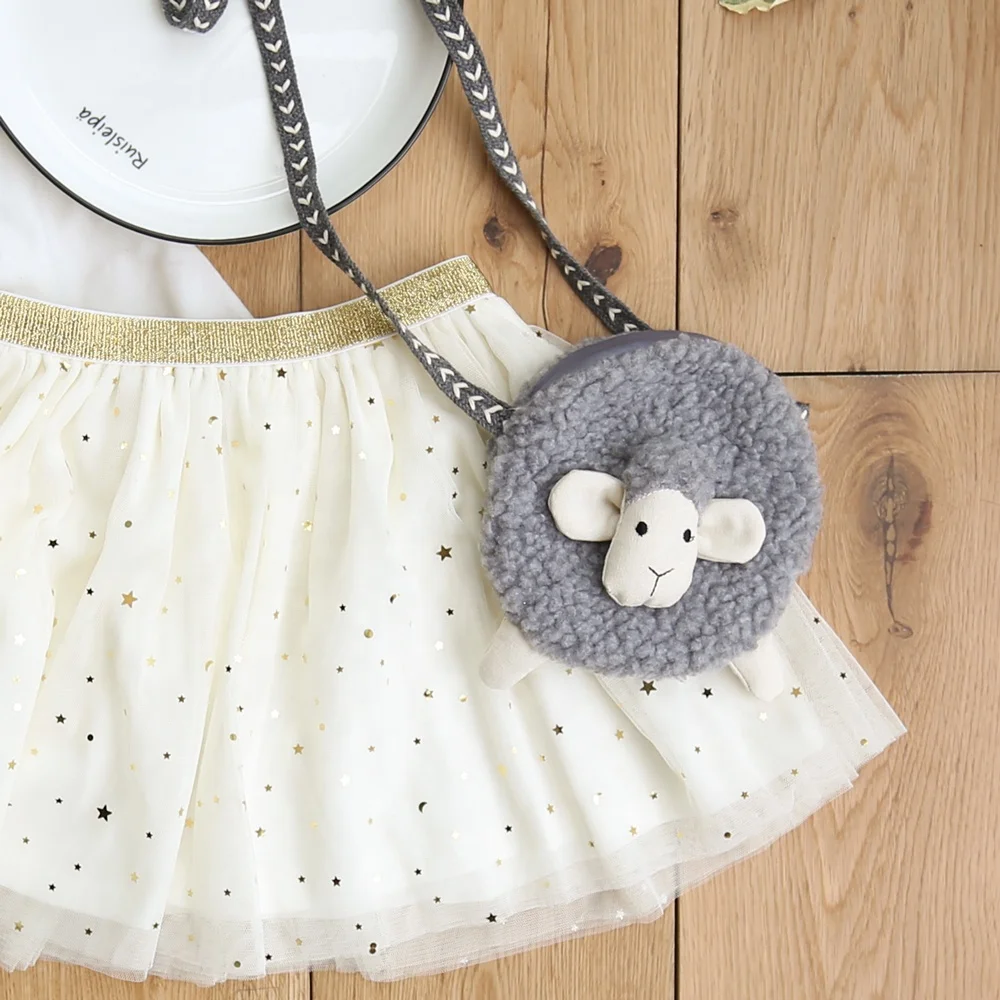 Little Lamb Bags for Kids Wholesale Kids Children Cute Sheep Makeup Bag Little Girls 3D Animal Cross Body Kids Messenger Bag