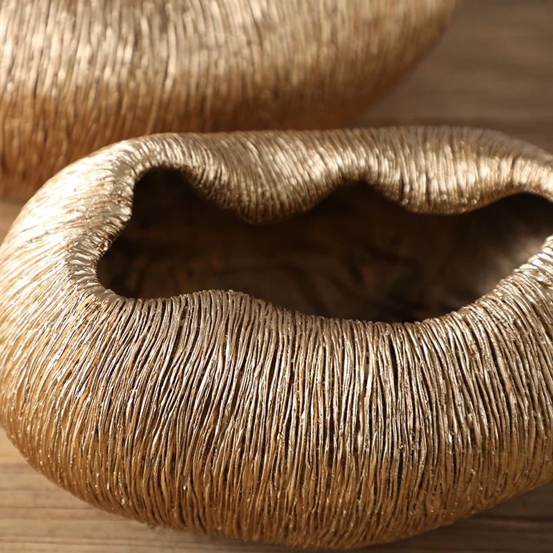Factory Price OEM Gold Resin Artificial Flower Pot For Home Decoration