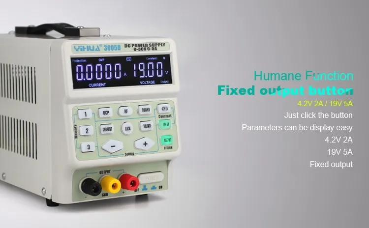 Прецизионный Регулируемый переключатель YIHUA 3005D 30 в 5 А с одним выходом, Регулируемый источник питания постоянного тока