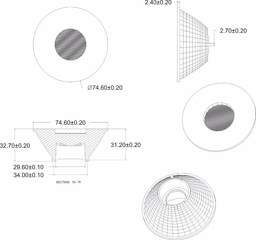 COB light source led optical lens with high power PMMA material led strip lens cover