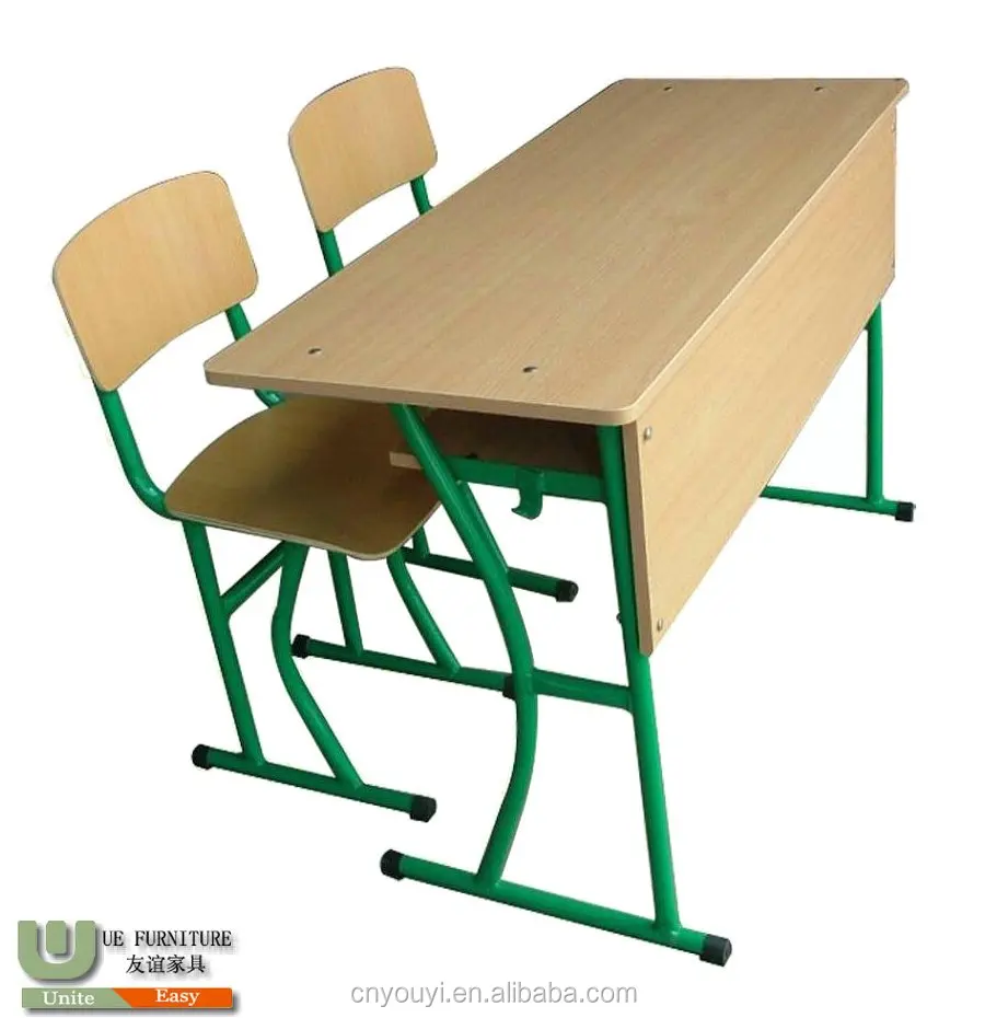 Classroom Furniture Wooden College student Table and Chair for school