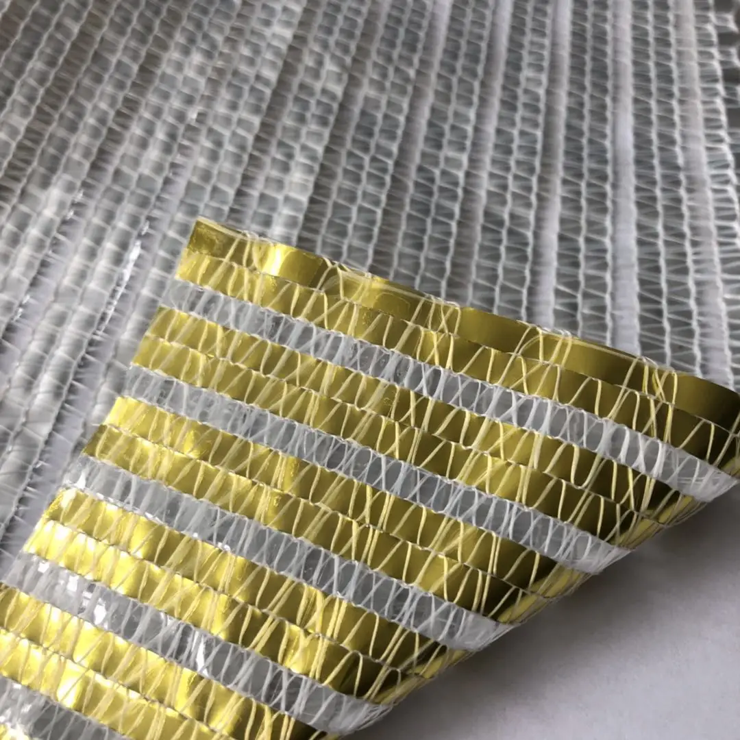 Gloden color aluminum foil shade screen  sunshade net 80%shading rate