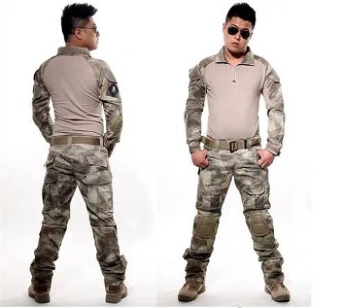 Tactical military uniform clothing army of the military combat uniform tactical pants with knee pads camouflage hunting clothes