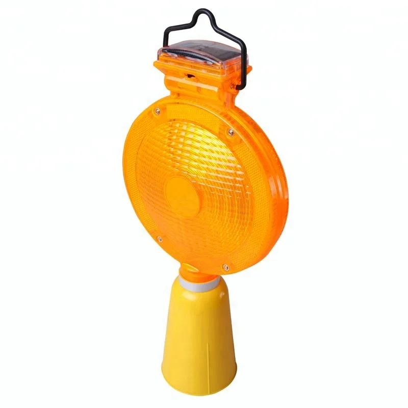Red color waterproof solar traffic cone lamp