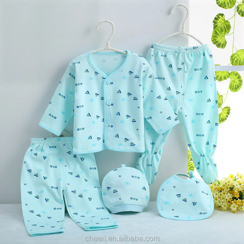 
2017 wholesale new fashion hot sale online shopping 5pcs in 1 set soft newborn baby clothing gift set 