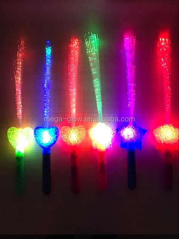 Wholesale 4 Leds Party Used Glow Sticks 1 Dollar Fiber Glow Led Sticks