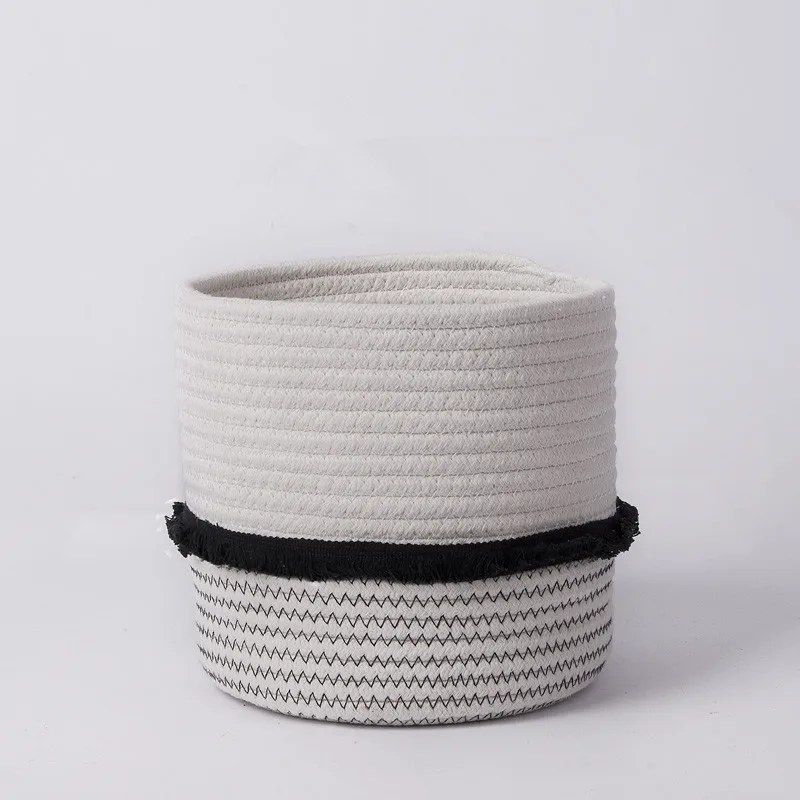 Decorative Home Decor Mini Sewing Custom Easter Foldable Tassel Toy Gift Storage Organizer Bins Cotton Rope Hamper Baskets 3 Set