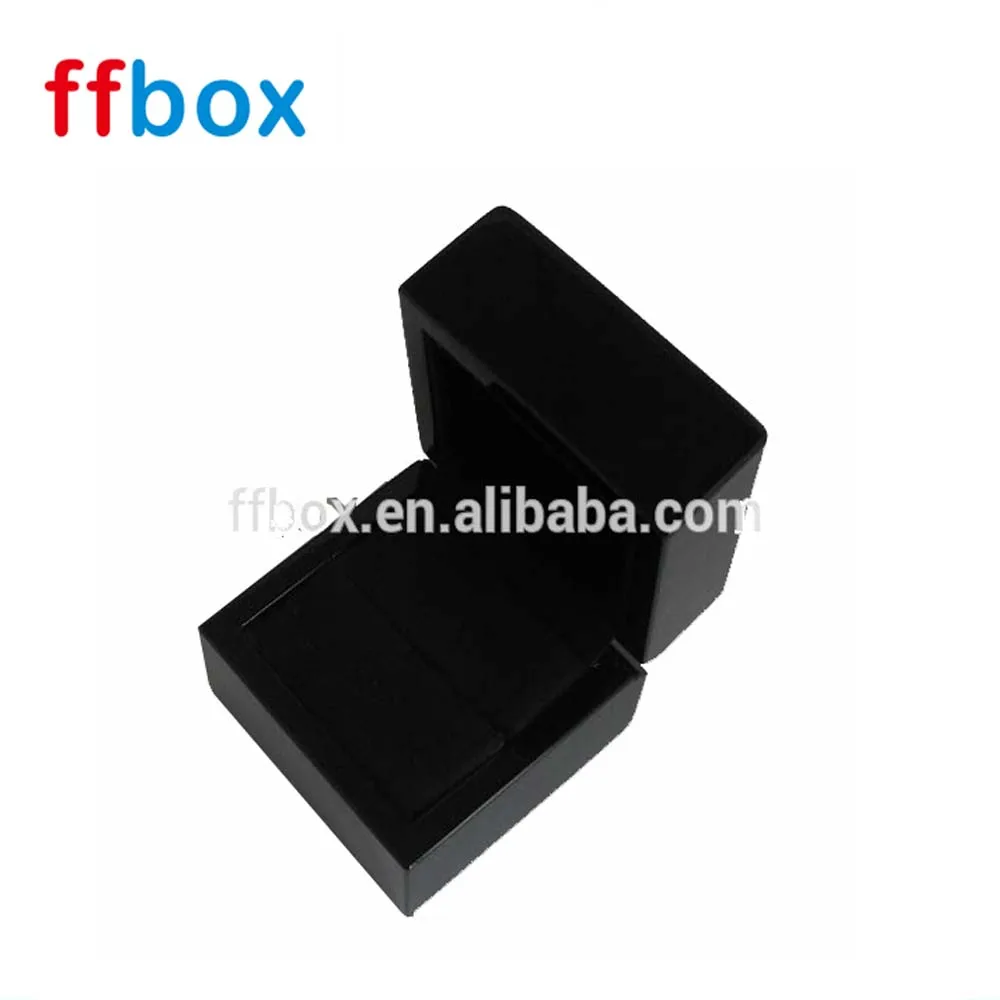 Manufacturer Hot sale Piano High Glossy black lacquer luxury wooden Single Ring Packaging Box