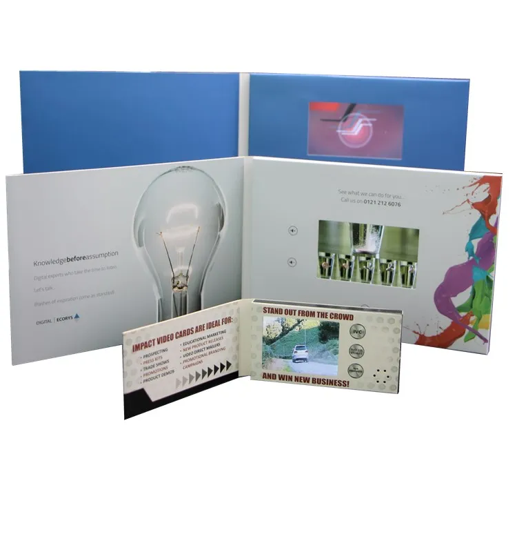 
New Business Folder Advertising Different Screen LCD Video Brochure 