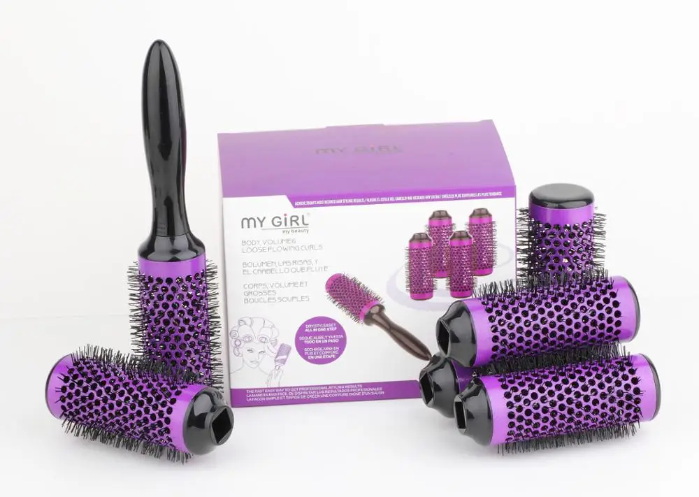 MY GIRL round barrel Anti-Static ceramic hair brush Set
