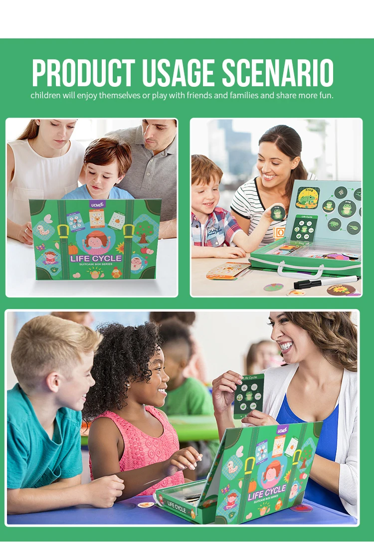 2021 new life cycle education toys for children brain training puzzle magnetic puzzle