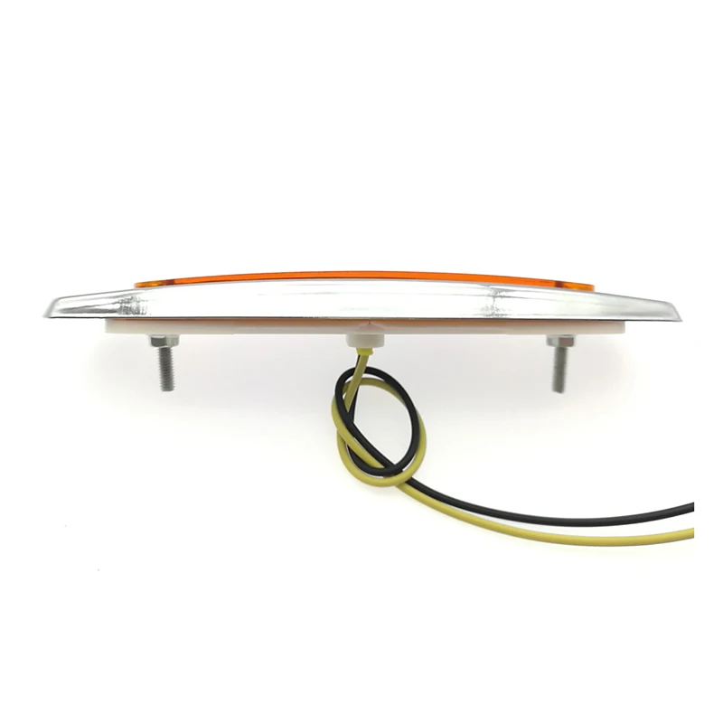 Truck Trailer Rectangle LED Side Clearance Signal Lights Marker Lamp with Chrome Bracket