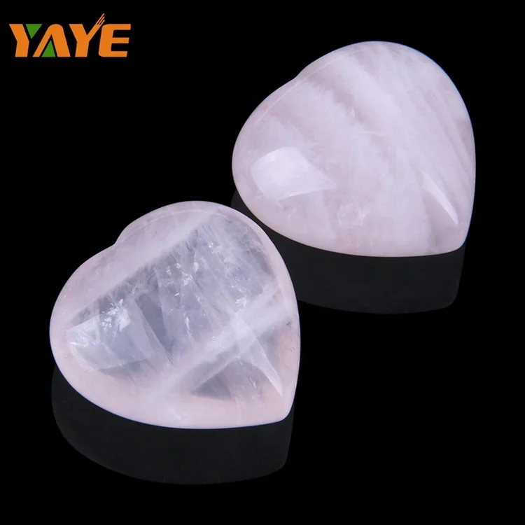 
Multiple Decorative Crystal Healing Stones Rose Quartz Crystal Heart 