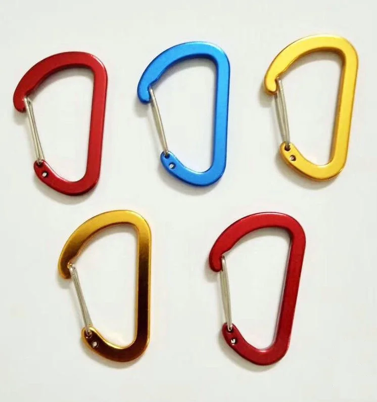 
Wholesale custom 4cm aluminum hook carabiner with steel with gate 