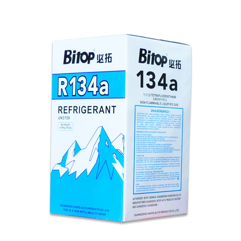 
Refrigerant Gas R134a For Auto air conditioning 13.6kg Cylinder Bitop Gas 
