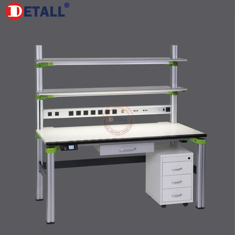 modular industrial electrical aluminium work table with metal straight stand