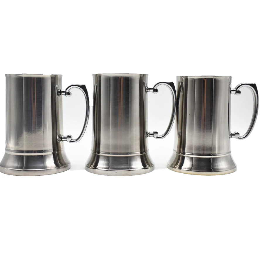 Low MOQ  Mirror polish double wall stainless steel beer tankard mug