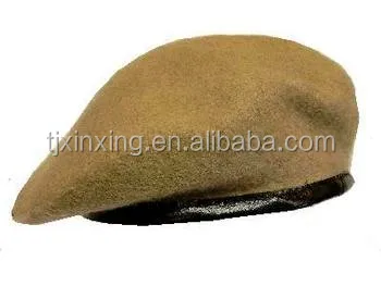 Custom metal logo olive green scout beret united nations uniform tactical beret hats for security guard