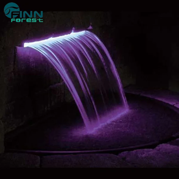 Stainless Steel Swimming Pool Cascade Waterfall Spillway With Led Lights