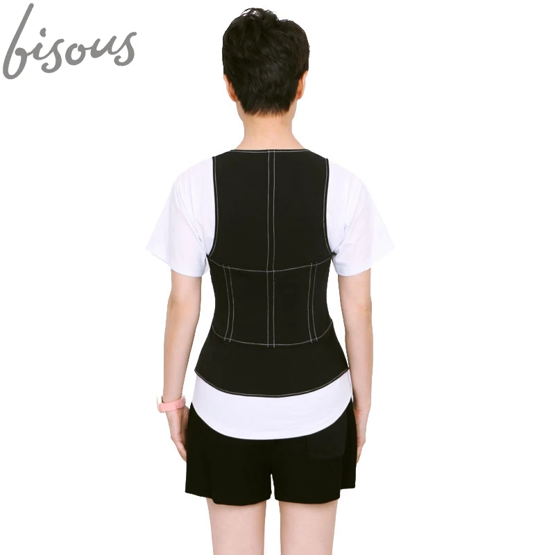 Модный женский облегающий жилет с контрастной строчкой