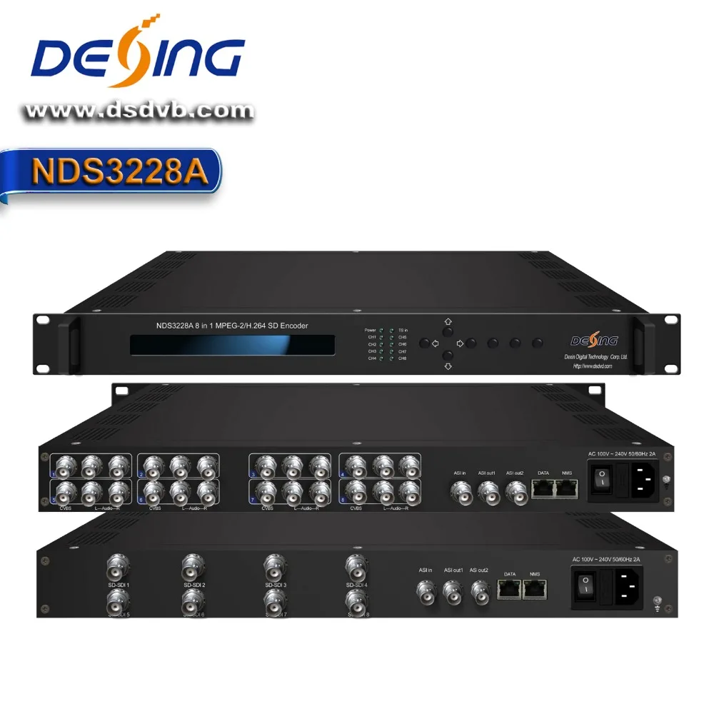 NDS3228A 8 in 1 mpeg-2/H.264 SD ip encoder