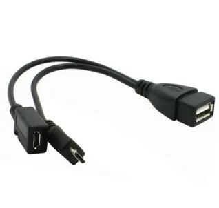  2 в 1 OTG Micro USB хост Мощность Y сплиттер адаптер к 5 Pin Мужской Женский Кабель-торговый