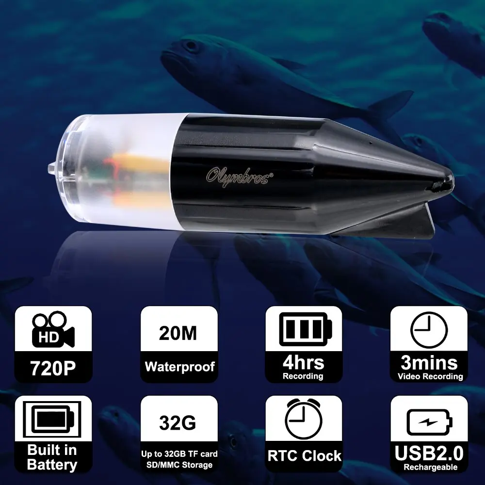 720P HD Olymbros D1 20M Underwater Fishing Video Camera