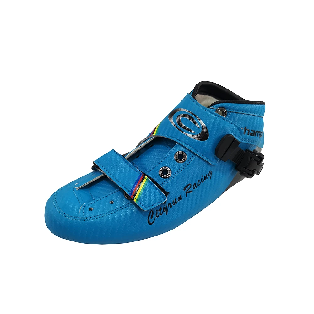 Сапоги для скоростных Коньков из углеродного волокна лучшего качества синего цвета