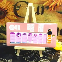 purple Pink Cartoon cat child Nail Arts Nail Sticker Waterproof Nail Decal Sticker Gel Polish French