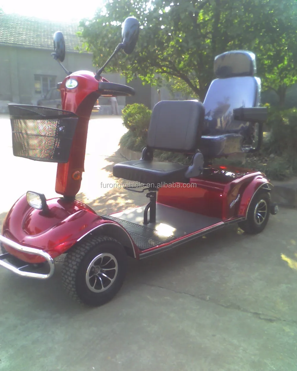 Double seat four wheels lithium battery electric mobility scooter