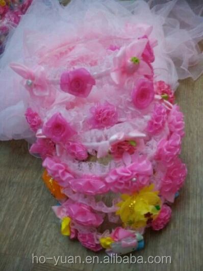 Girl Veil Garland Child Rosette Flower Headband Tiara Wedding Prom Headpiece