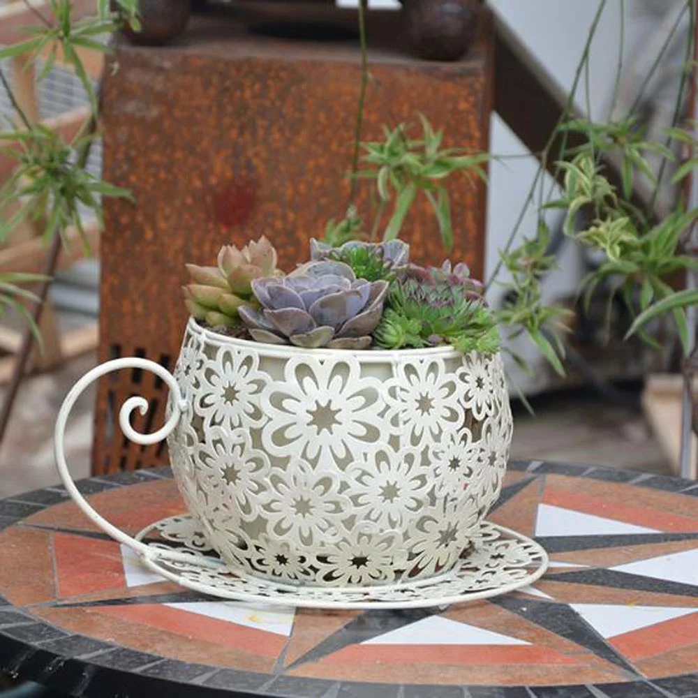 antique metal flower pot  Succulent Plant Container Decorative Indoor iron flower pots decorative tin flower pot