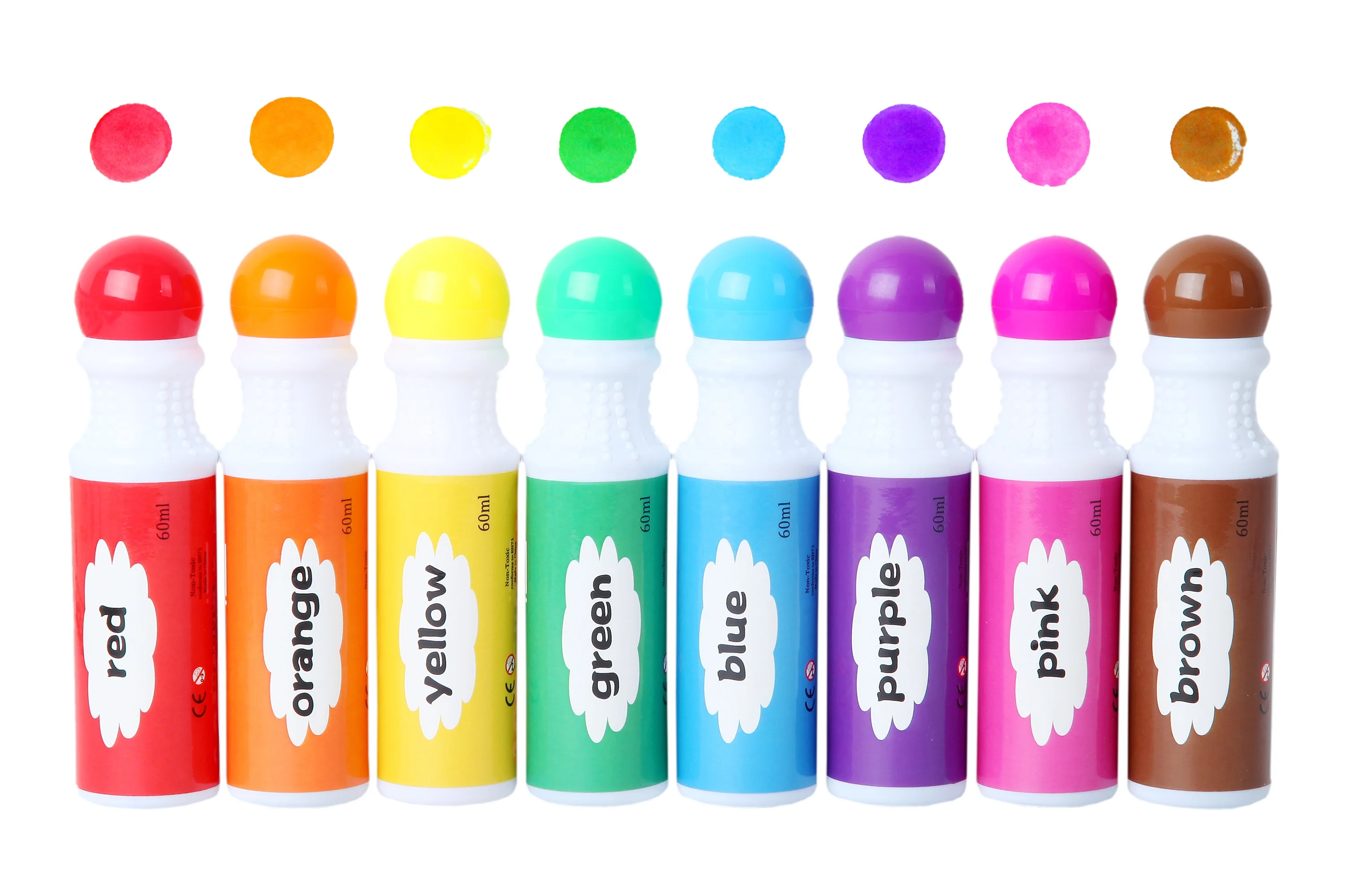 8 different washable inks superdots set  CH-2851 brightly inks daubers OEM pack requests welcome