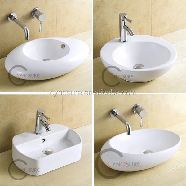 Wholesale Wash Basin Factory High Quality White Above Counter Top Sink Bathroom Sink Cheap Ceramic Art Wash Hand Basin