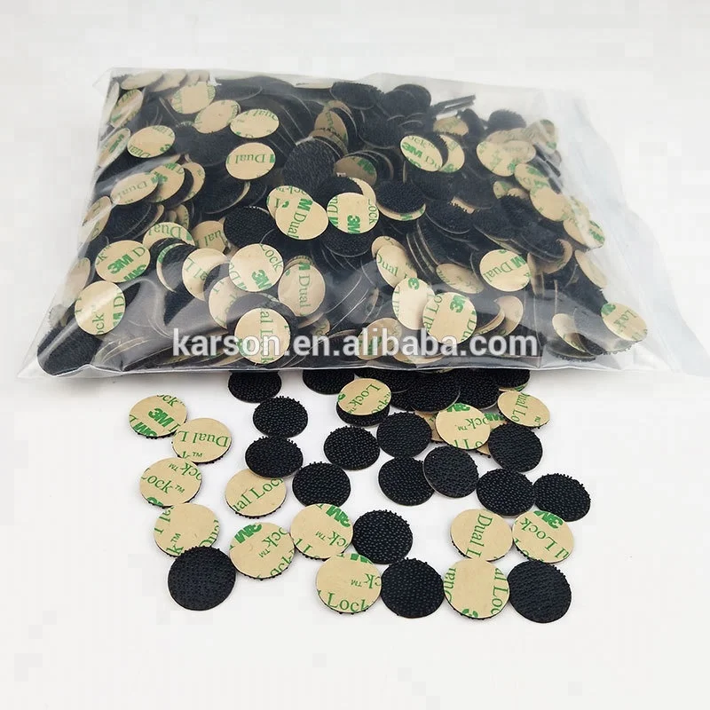 3000pcs Custom Size shape 15mm circle 3M Black Dual Lock SJ4575 Low Profile Reclosable Fastener
