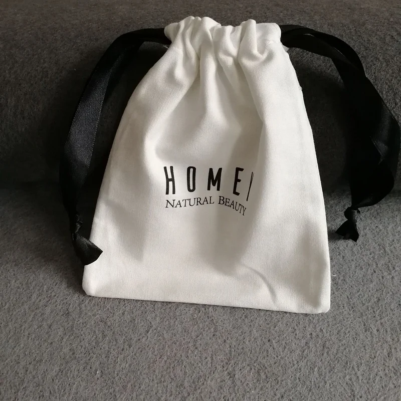 White Cotton Drawstring Bags Canvas Draw String Bag