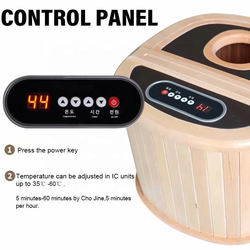 One Person Portable Wooden Far Infrared Heating Dry Foot Sauna Hot Tub