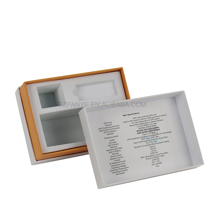 
4C print Lid And Base electronic equipment Gift Box for GPS tracker packaging 
