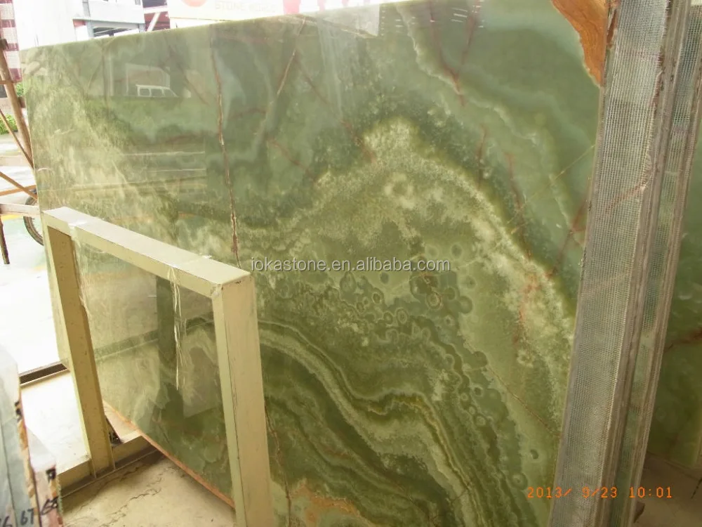 
light green onyx translucent marble slab 