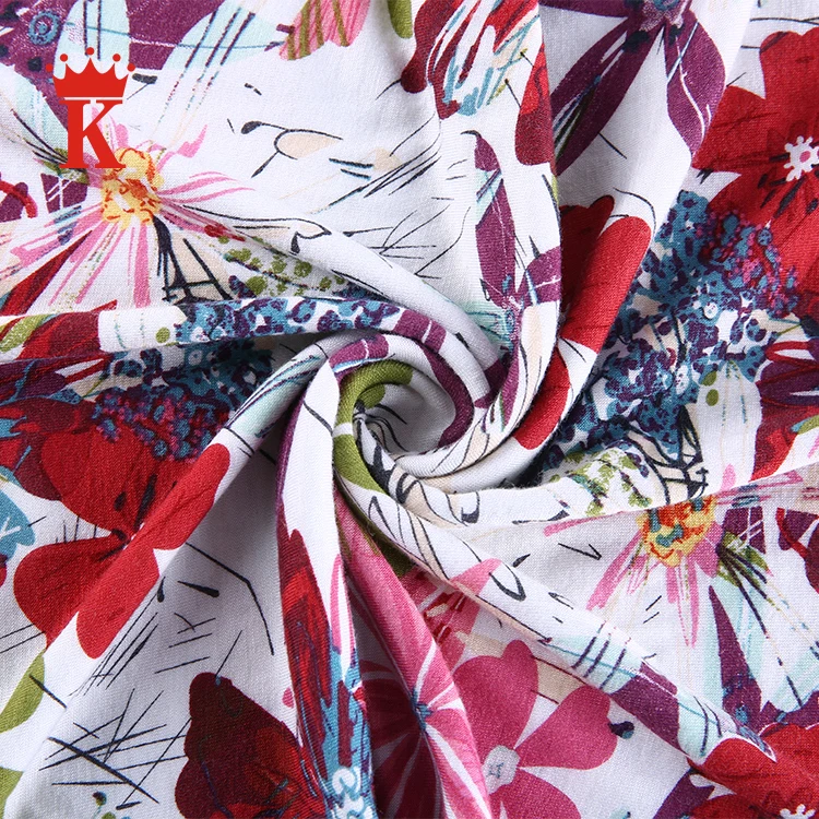
2018 China popular custom knit colorful flower digital printing organic bamboo fabric 