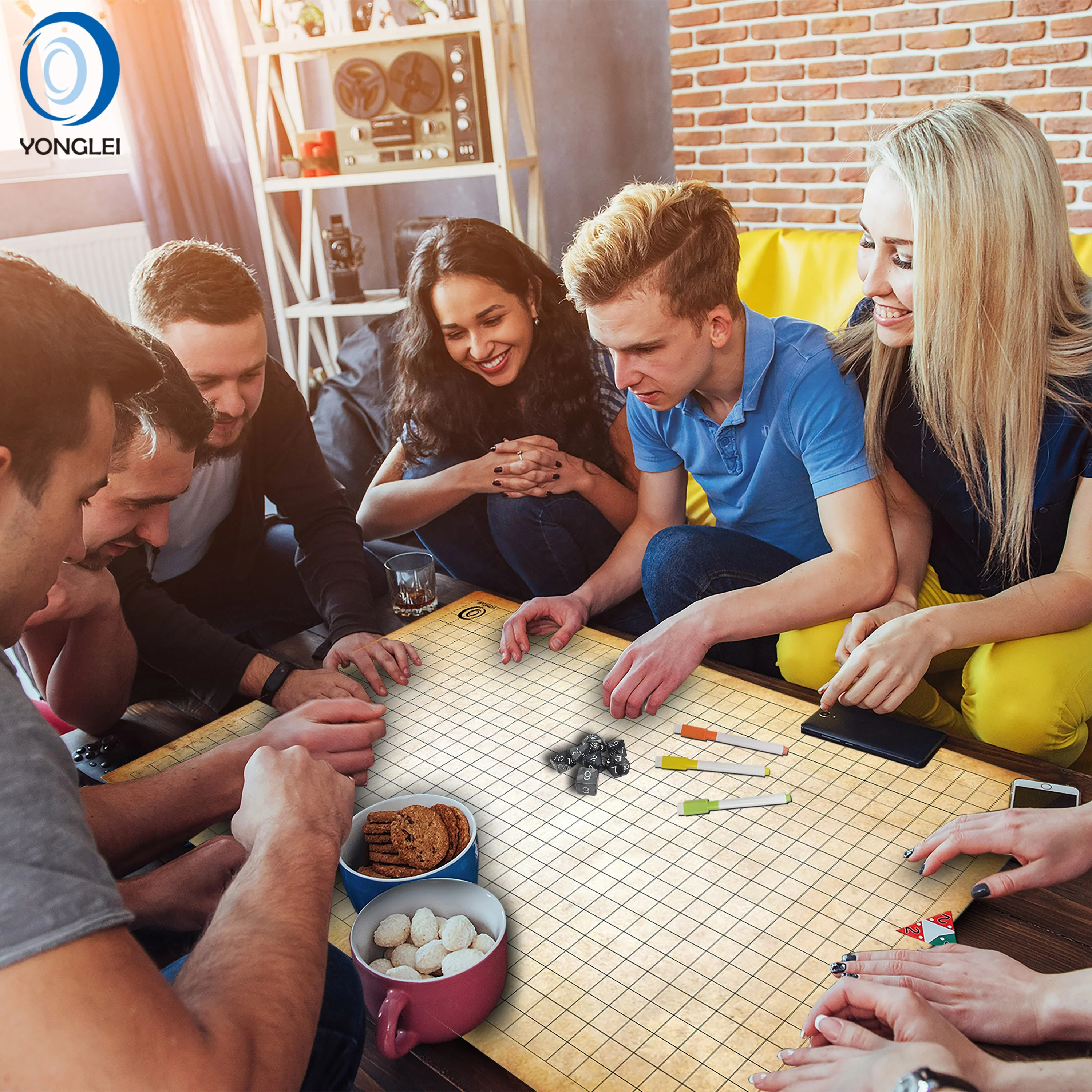 1.0-3A2 Dry erase d&d battle mat tabletop gaming vinyl battle mat