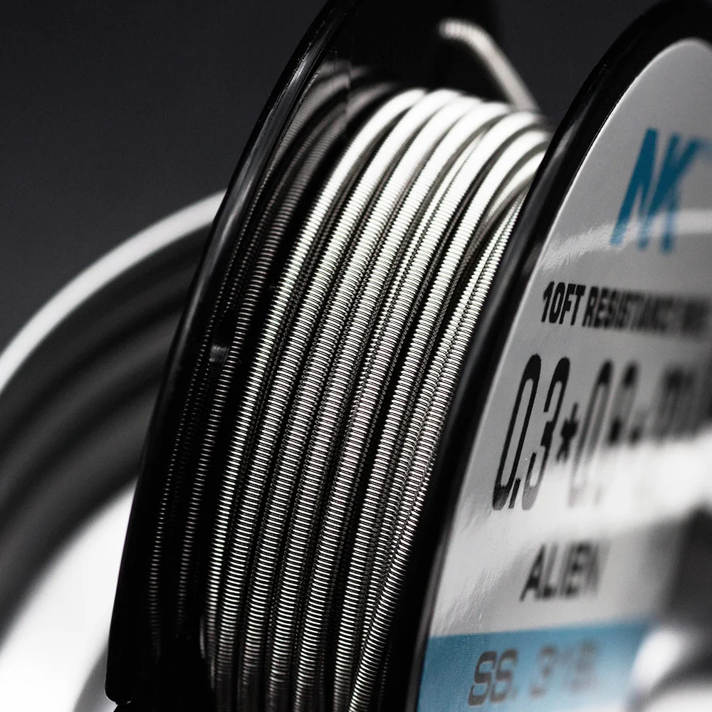 NK stainless steel alien wire 10ft flat clapton wire SS316L resistance heating wire for prebuilt coil