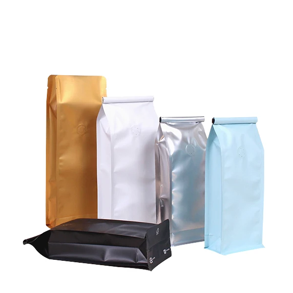 Flat Bottom 125g 500g Coffee Bags Matt Material Packaging Bags with Valve