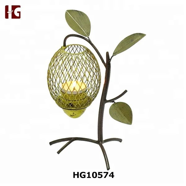 Decorative Lemon Tree Metal Candle Holder Stand