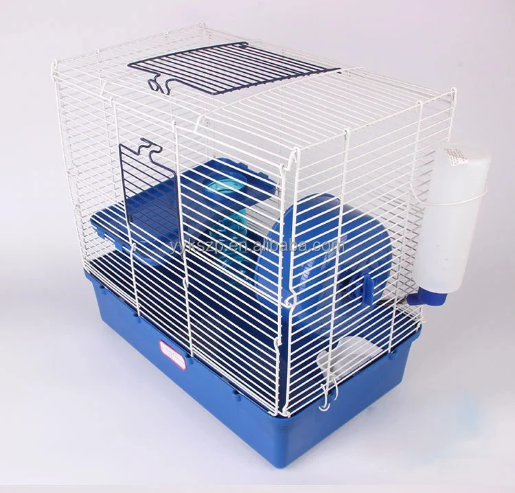 
2 levels ladder metal wire hamster house cage with rolling,bottle,bowls 