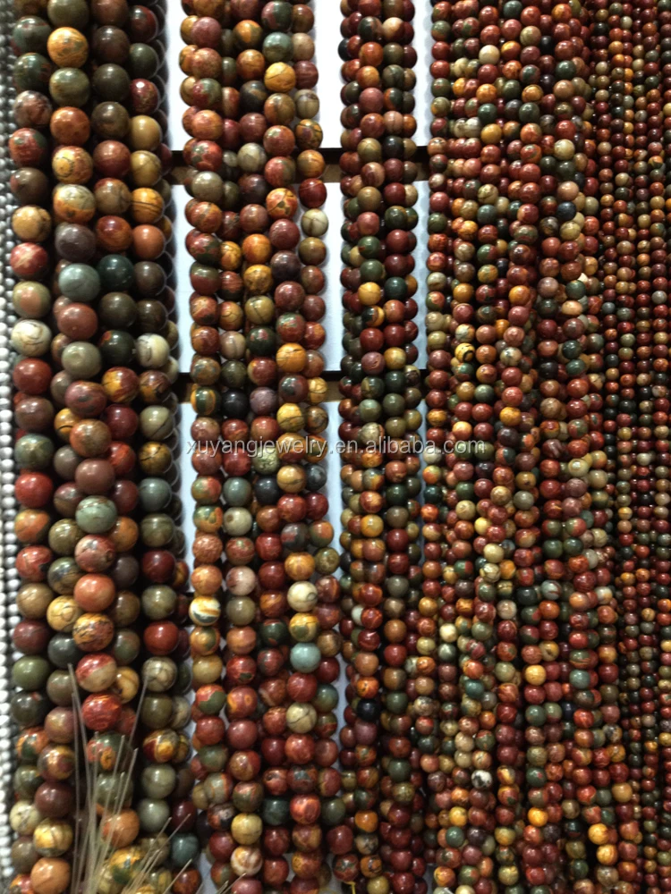 4mm 6mm 8mm 10mm 12mm High Quality Natural Colorful Picasso Jasper Round Gemstone Loose Beads  (AB1556)